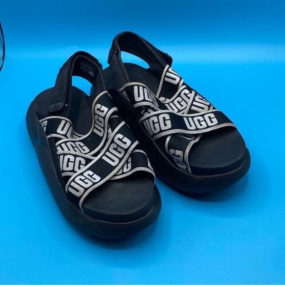 UGG LA Cloud Sandals Black/White - Picture 5 of 5